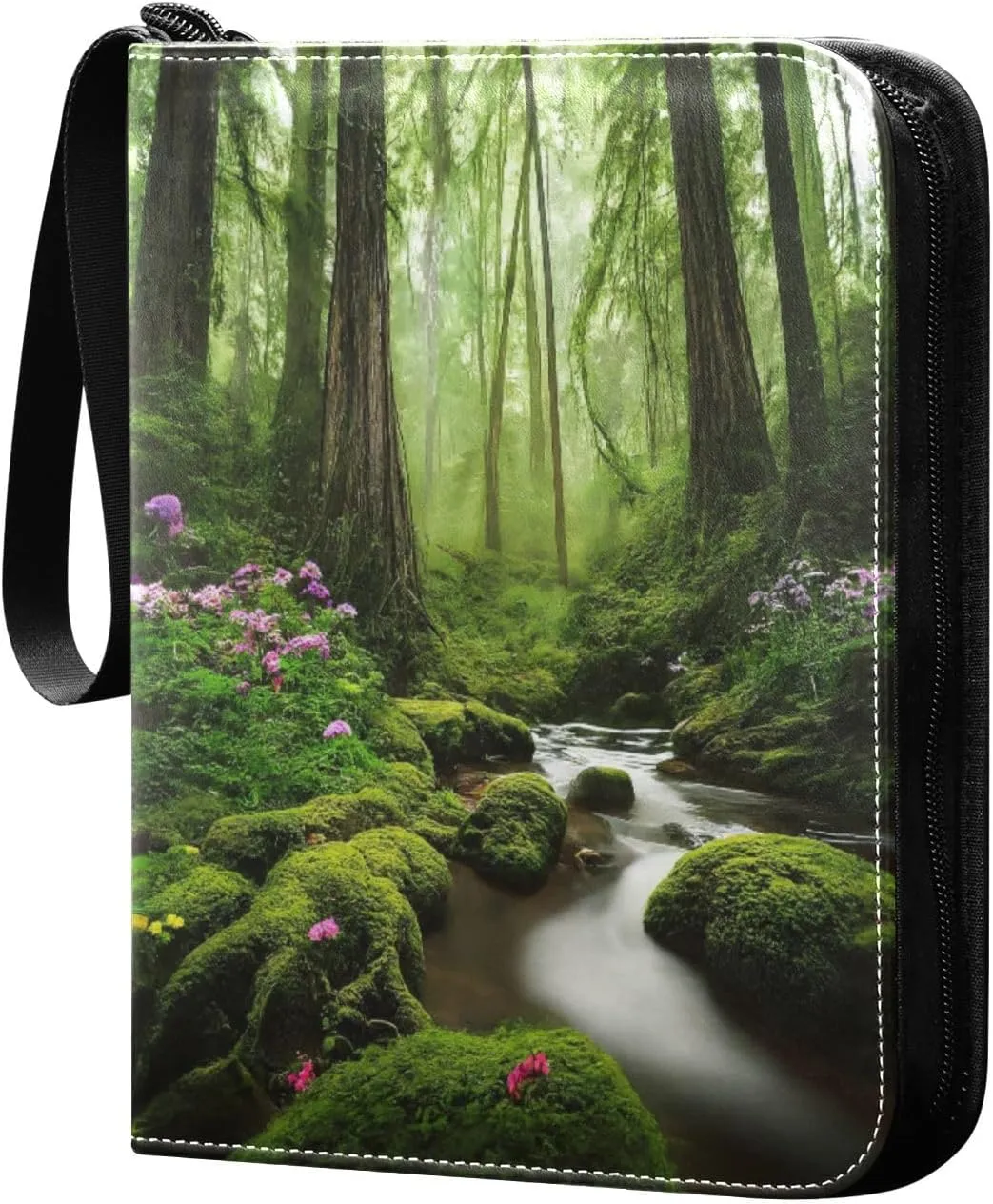 Forest Card Binder 4 Pockets, 400 Pockets Trading Card Binder Removable Card Albums Card Holder for Games, Sports, Football, Baseball Cards