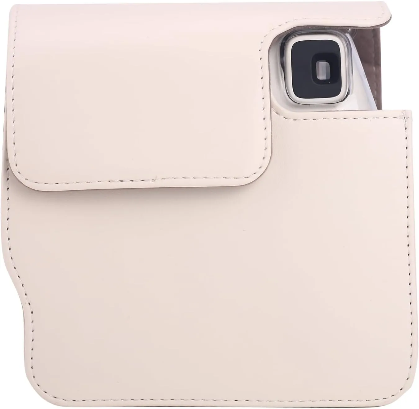 Frankmate Protective Case for Fujifilm Instax Mini SE/7 /7s/7c, PU Leather Camera Case with Adjustable Shoulder Straps (Off-white)