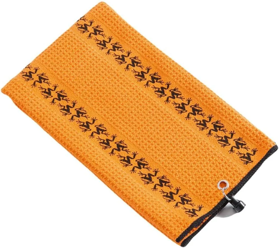 Frogger Golf Microfiber Waffle TRAX Towel with Magnetic Bag Latch-It | Premium Microfiber Golf Towels for Golf Bags for Men & Women | Gentle, Non-Abrasive, Highly Absorbent Material
