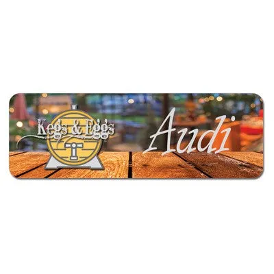 Full Color Plastic Name Badge, Rounded Corners.  Magnetic Backing