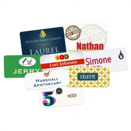 Full Color Plastic Name Badge, Rounded Corners.  Magnetic Backing