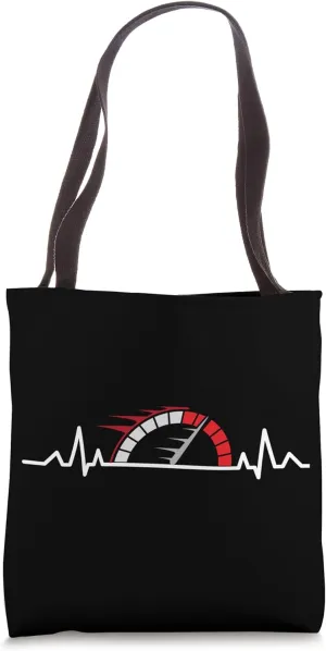 Funny Car Speedometer Auto Mechanic Guys Heartbeat Gift Tote Bag