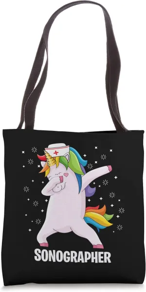 Funny Cardiac Vascular Sonographer Unicorn Tech Ultrasound Tote Bag