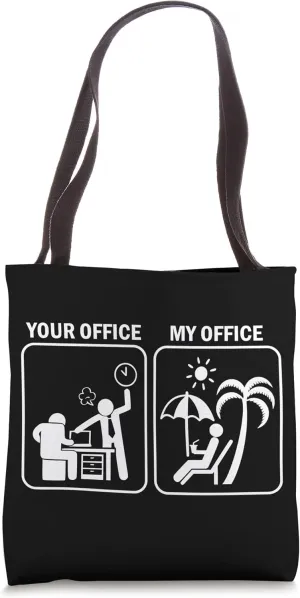 Funny Digital Nomad Lifestyle Remote Work WFH Entrepreneur Tote Bag
