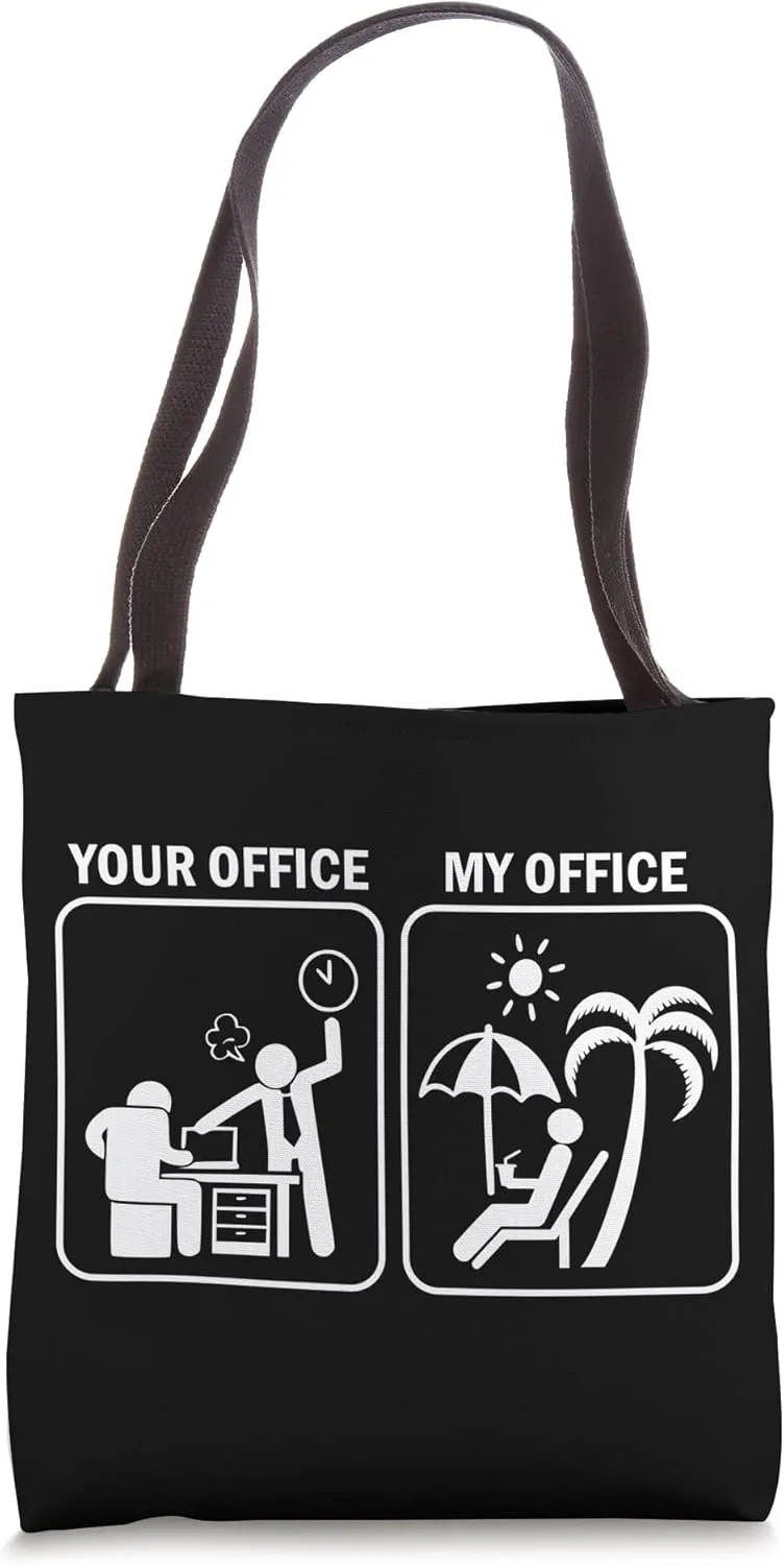 Funny Digital Nomad Lifestyle Remote Work WFH Entrepreneur Tote Bag