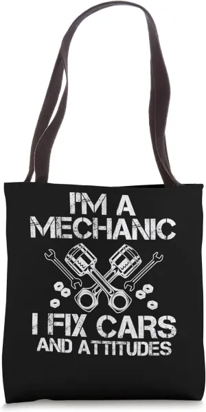Funny Mechanic For Men Car Builder Auto Repair Garage Piston Tote Bag