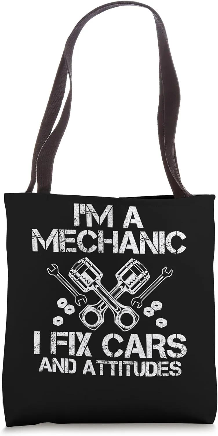 Funny Mechanic For Men Car Builder Auto Repair Garage Piston Tote Bag
