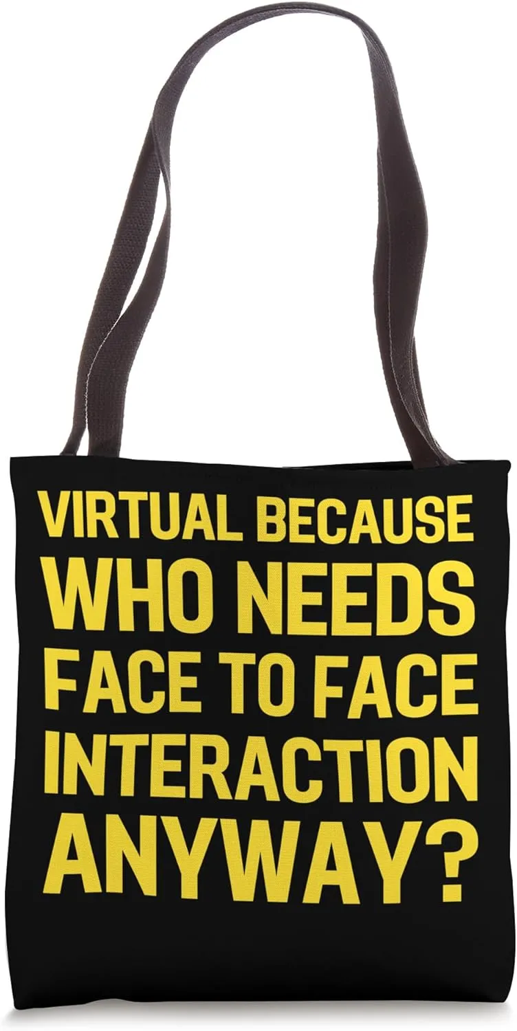 Funny Video Call Virtual Meeting Design For Remote Professio Tote Bag