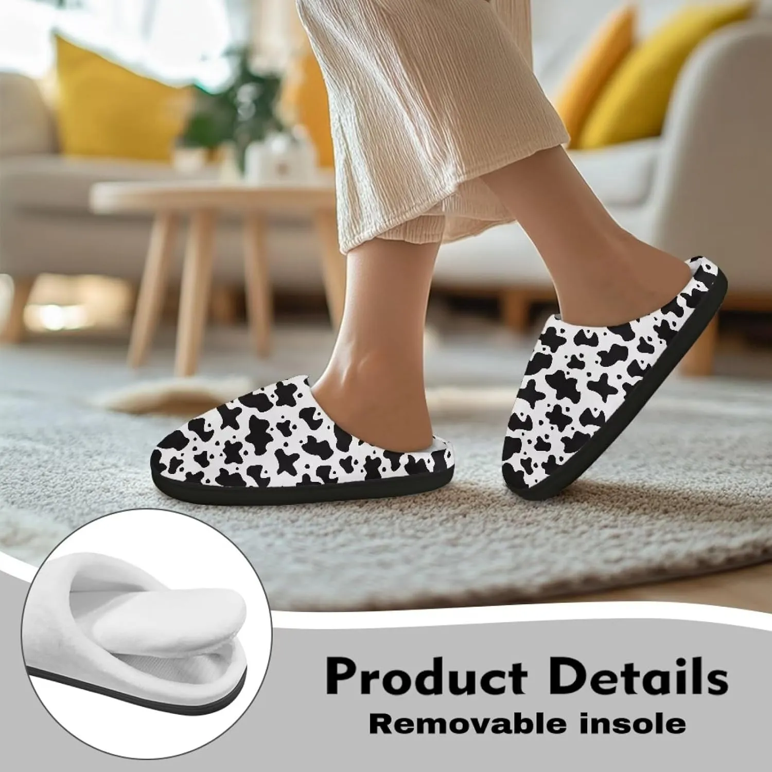 Fuzzy Slippers for Women Everyday Holiday Party Wear Warm Soft Anti-Slip