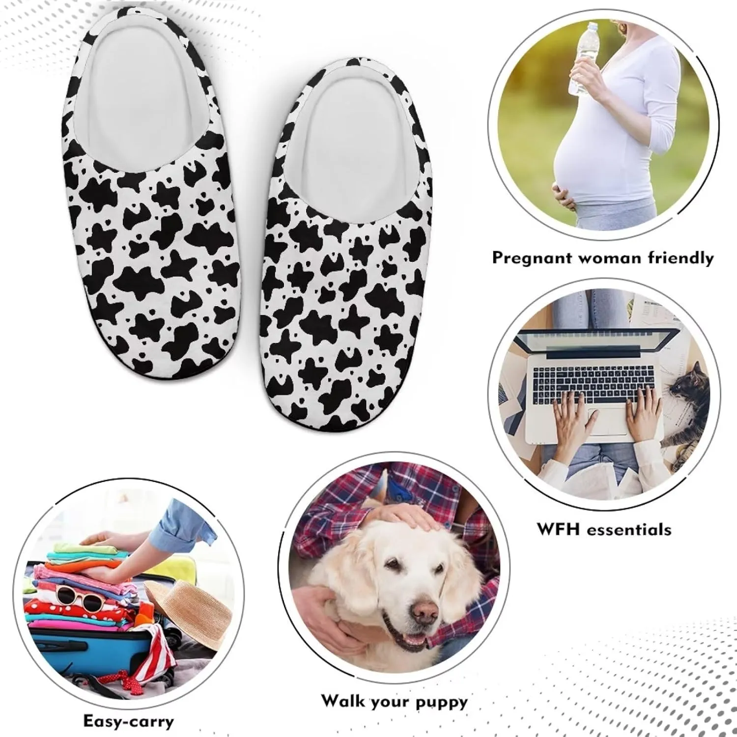 Fuzzy Slippers for Women Everyday Holiday Party Wear Warm Soft Anti-Slip