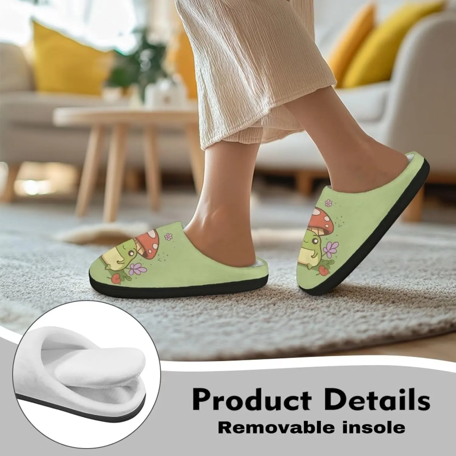Fuzzy Slippers for Women Everyday Holiday Party Wear Warm Soft Anti-Slip