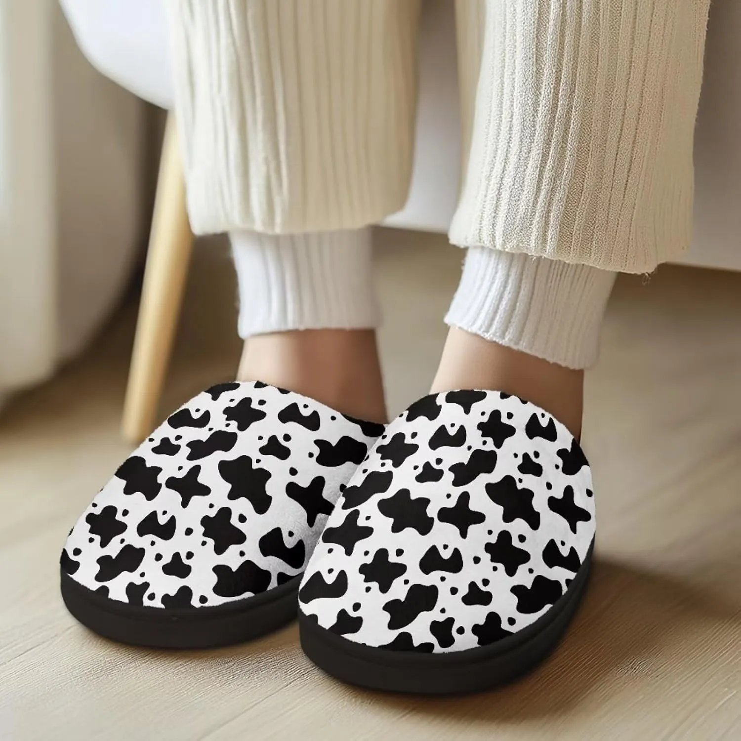 Fuzzy Slippers for Women Everyday Holiday Party Wear Warm Soft Anti-Slip
