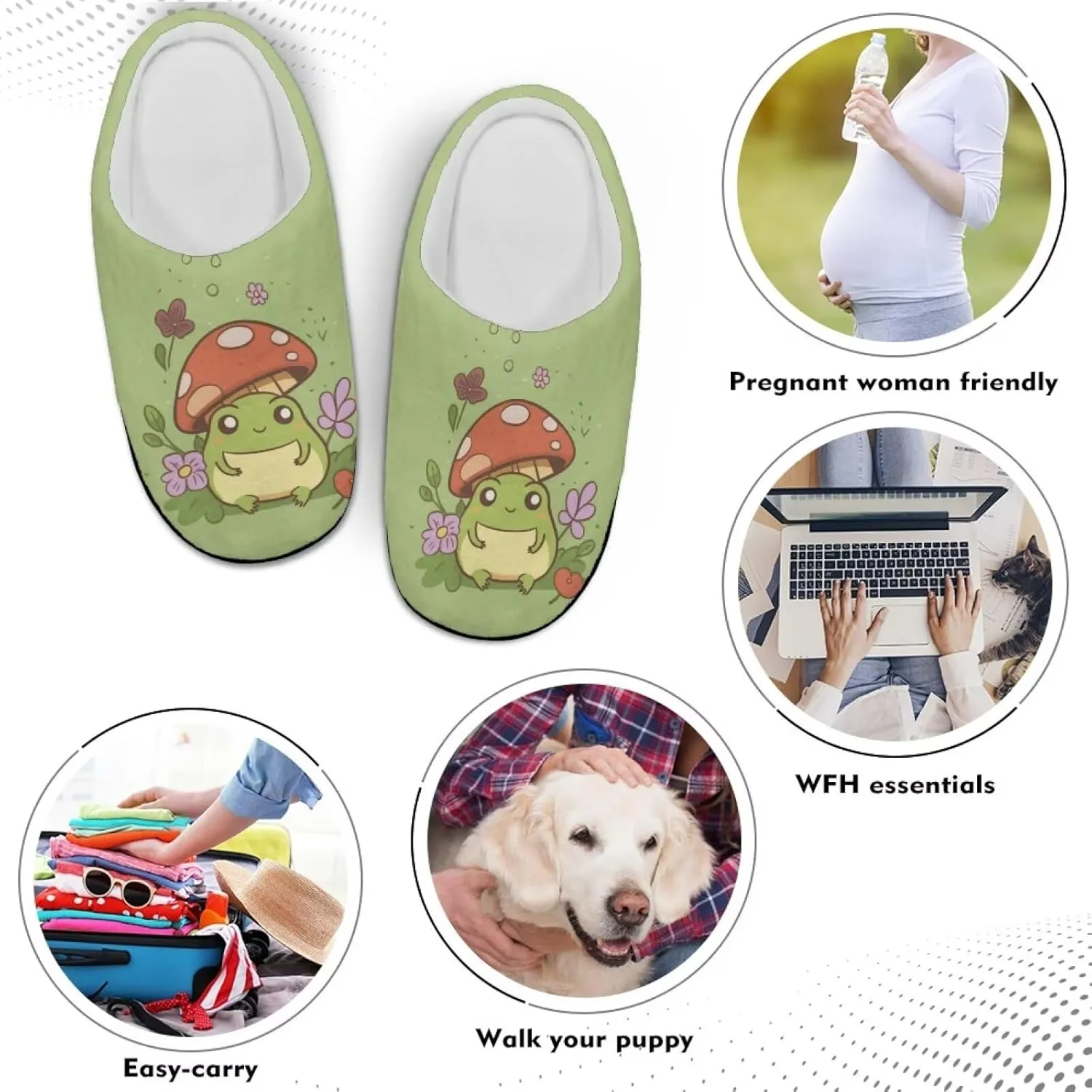 Fuzzy Slippers for Women Everyday Holiday Party Wear Warm Soft Anti-Slip
