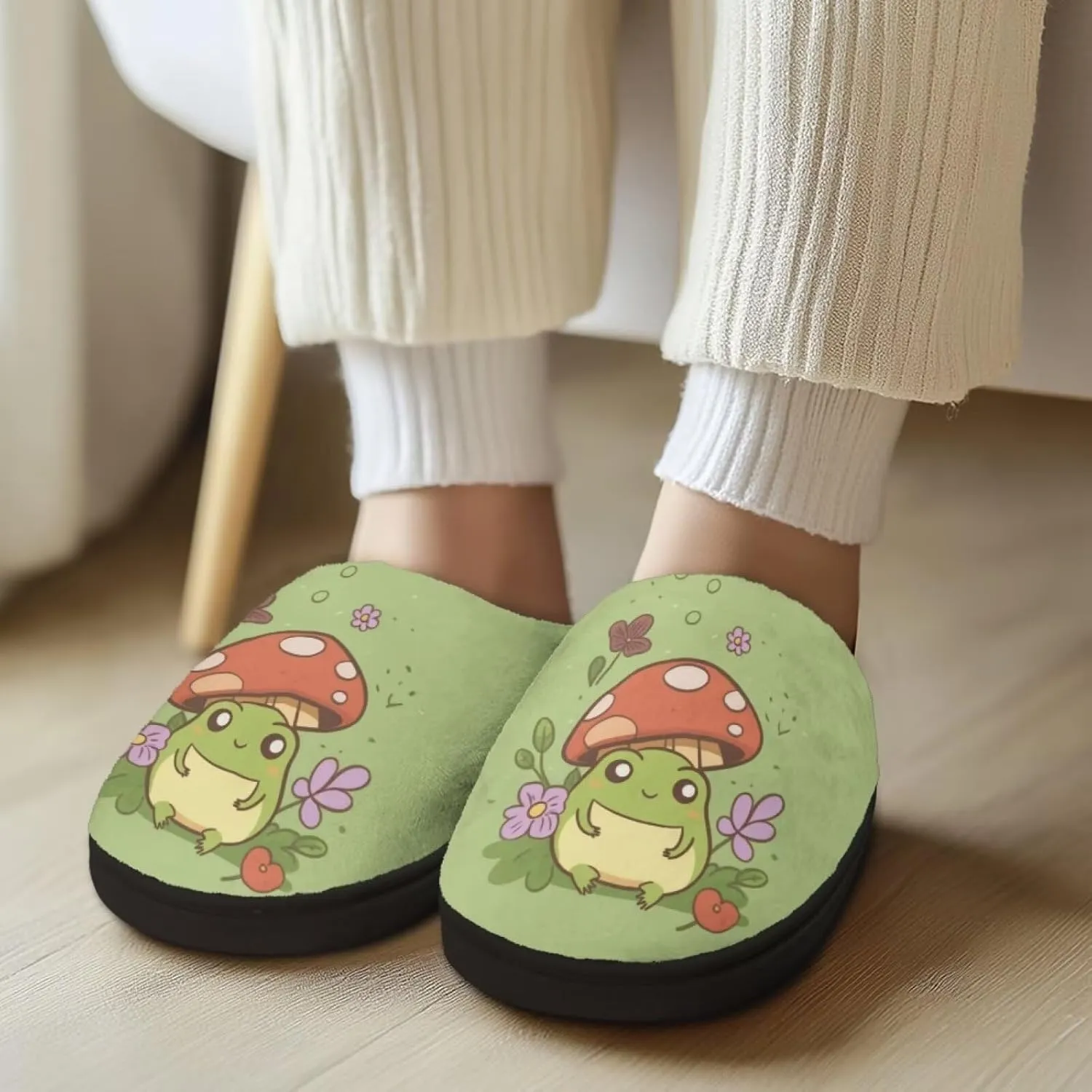 Fuzzy Slippers for Women Everyday Holiday Party Wear Warm Soft Anti-Slip