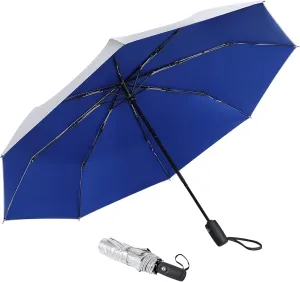 G4Free UPF 50  UV Protection Large Travel Umbrella 42/46 Inch Auto Open Close Windproof Sun Blocking Umbrella