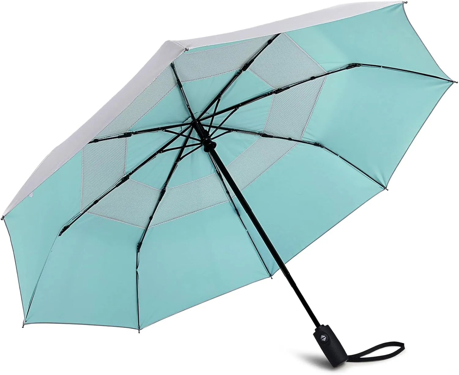 G4Free UPF 50  UV Protection Travel Umbrella 42/46 Inch Windproof Silver Coating Sun Blocking Umbrella
