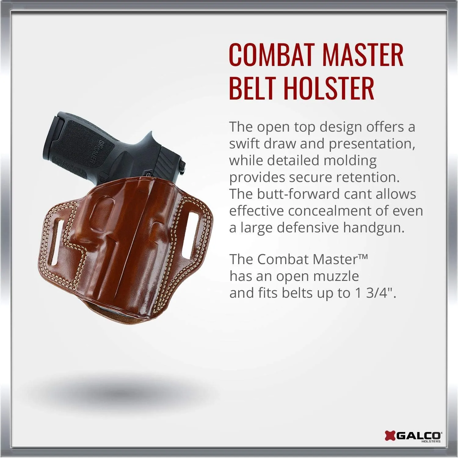 Galco Combat Master Belt Holster for 1911 5-Inch Colt, Kimber, para, Springfield
