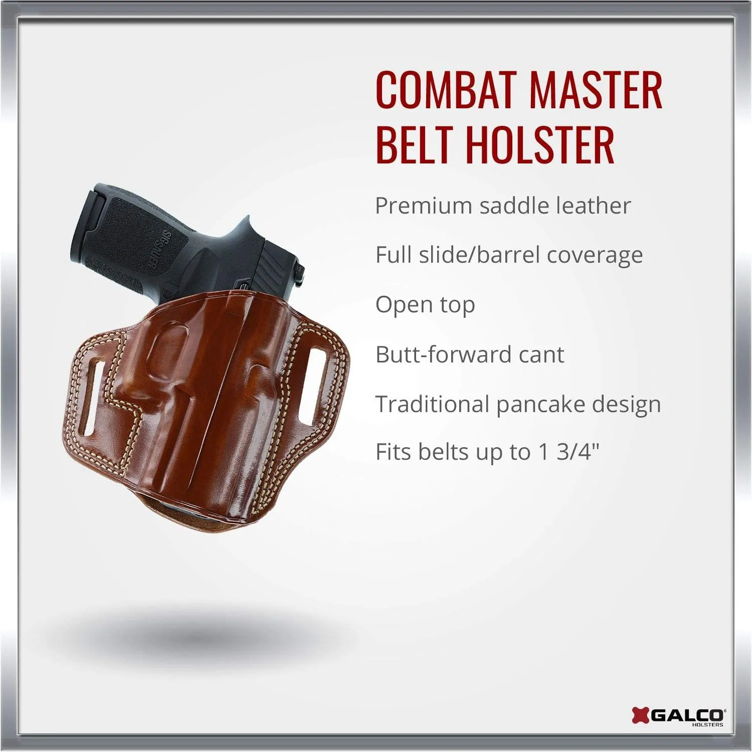 Galco Combat Master Belt Holster for 1911 5-Inch Colt, Kimber, para, Springfield