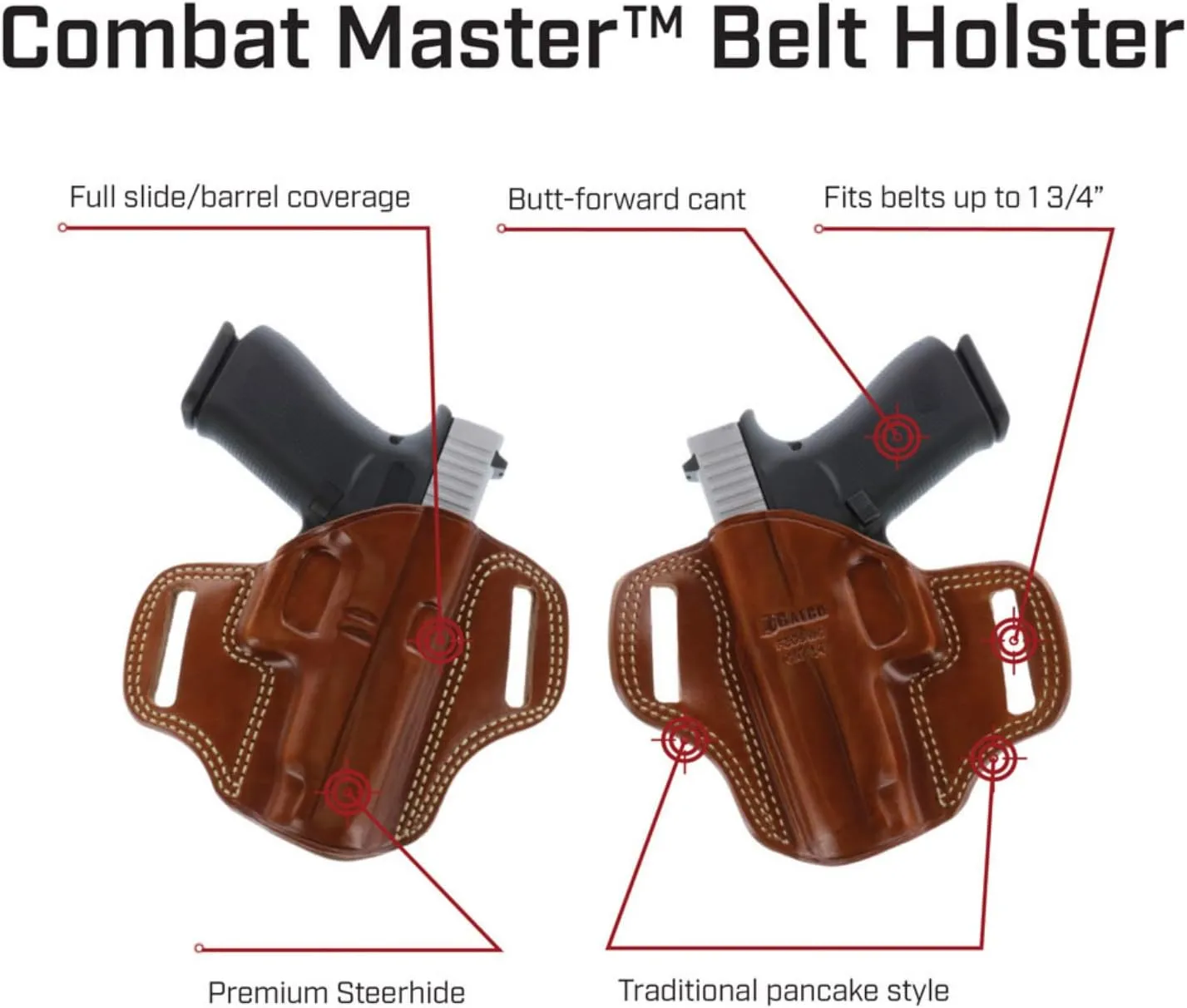 Galco Combat Master Belt Holster for Glock 26, 27, 33
