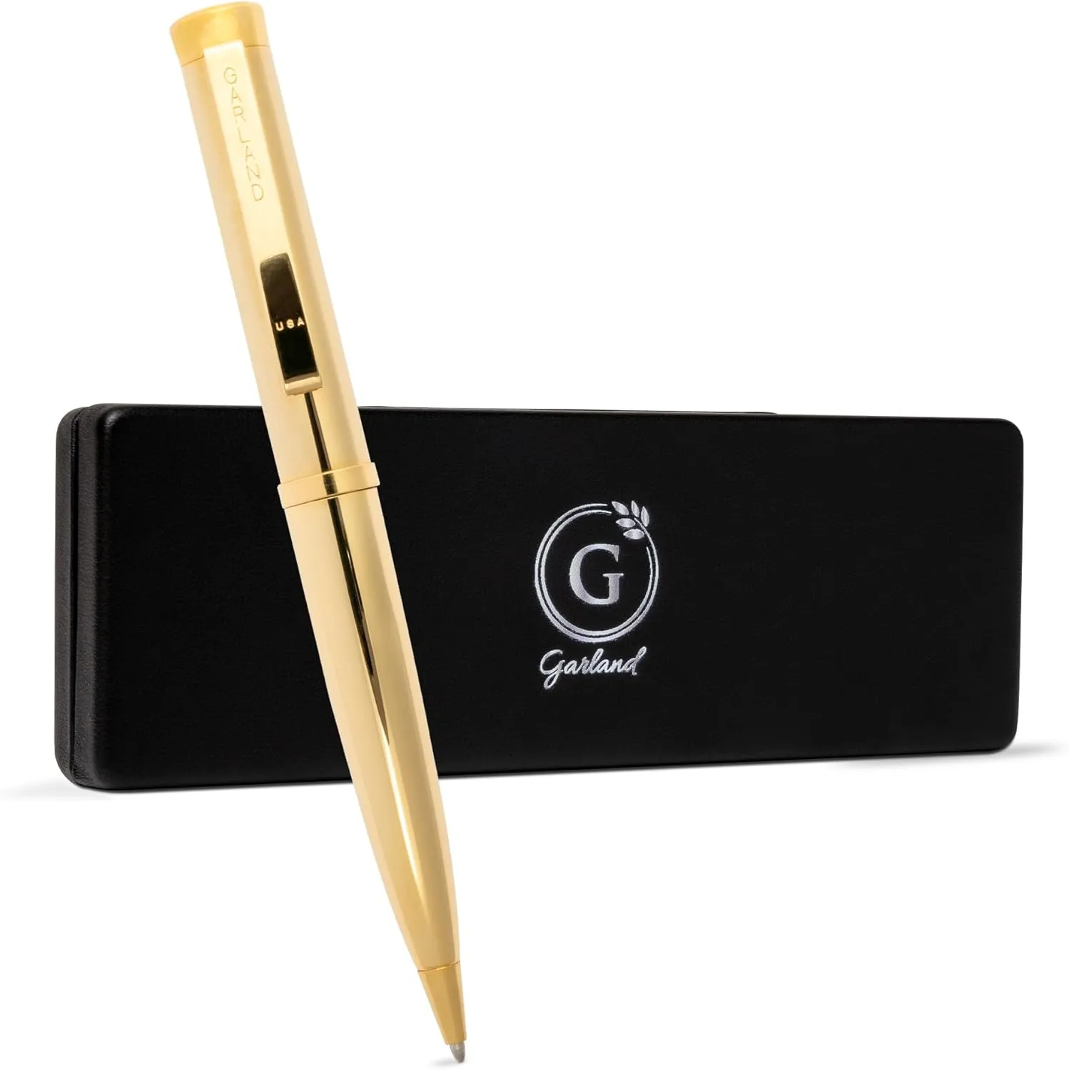 Garland Luxury Executive Twist Pen – Made in USA - Heirloom Quality All Brass Pen, Premium Gift Box, Executive Desk, Gifts, Clients, Graduates, Professionals, Refillable (Gold)