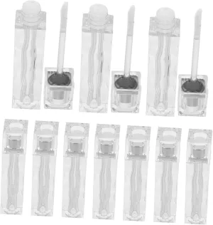 Gatuida 10pcs Crystal Wave Lip Gloss Tubes Empty Reusable Containers with Brush Applicator Transparent Bottles for DIY Lip Products Portable Stylish Design for Makeup Routine