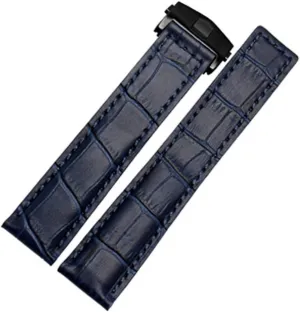 Genuine Leather Bracelet 19mm 20mm 22m for Tag Heuer Watchband Men Wristwatches Band Accessories Fold Buckle Leather Watch Strap (Color : 26mm, Size : 19mm)