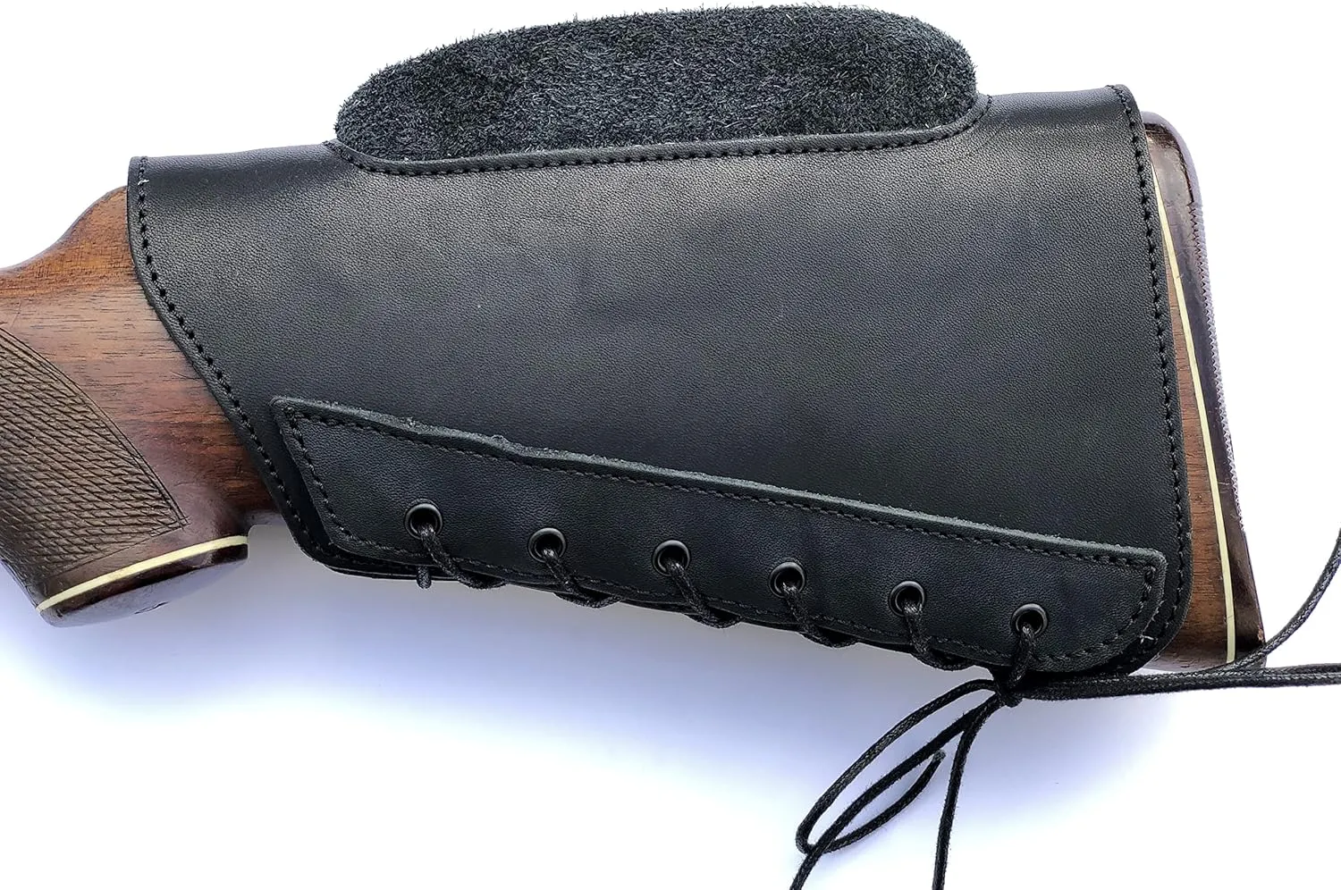 Genuine Leather Buttstock Cover Sleeve Suede Padded Cheek Rest Long Range Shooting