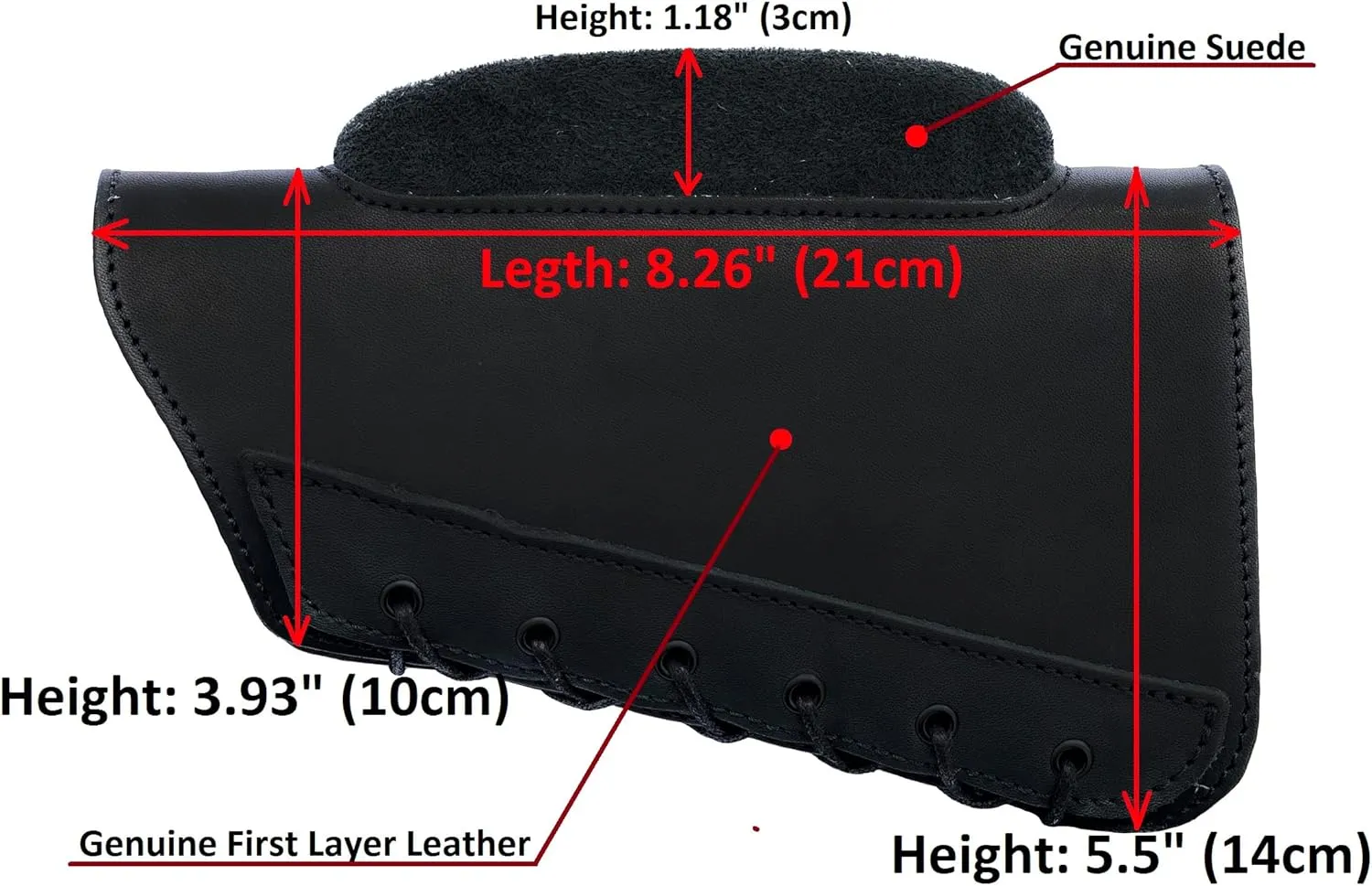 Genuine Leather Buttstock Cover Sleeve Suede Padded Cheek Rest Long Range Shooting