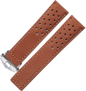 Genuine leather watchband for TAG heuer watch strap with folding buckle 20mm 22mm Gray Black Brown cow leathr Band