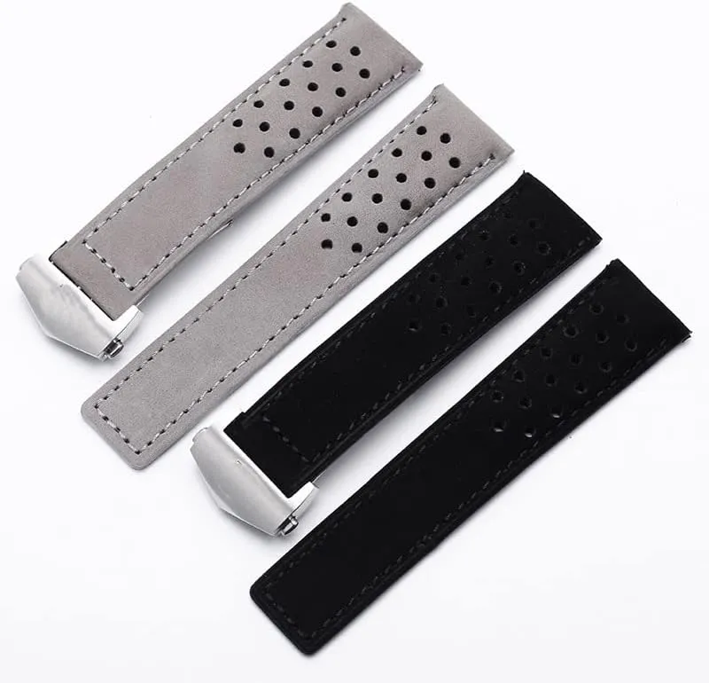 Genuine Leather Watchband For TAG Heuer Watch Strap With Folding Buckle 20mm 22mm Gray Black Brown Cow Leathr Band