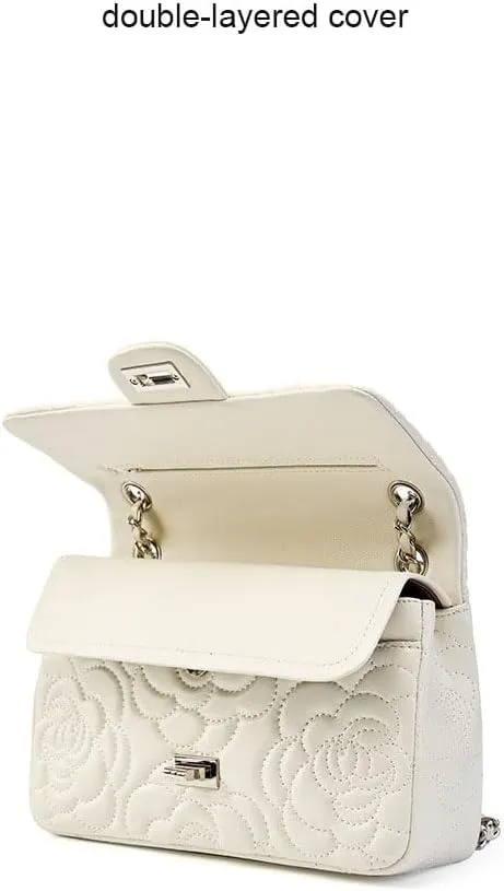 Genuine Leather Women's Bag Camellia Shoulder Bag Chain Sheepskin Purse Handbag
