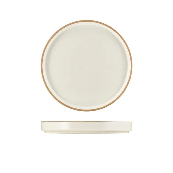 GenWare Kava White Stoneware Presentation Plate 20cm pack of 6