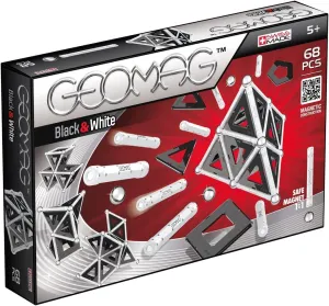 Geomag Black and White 68 Piece Magnetic Construction Set - Safe Building Toy for Ages 5 and Up