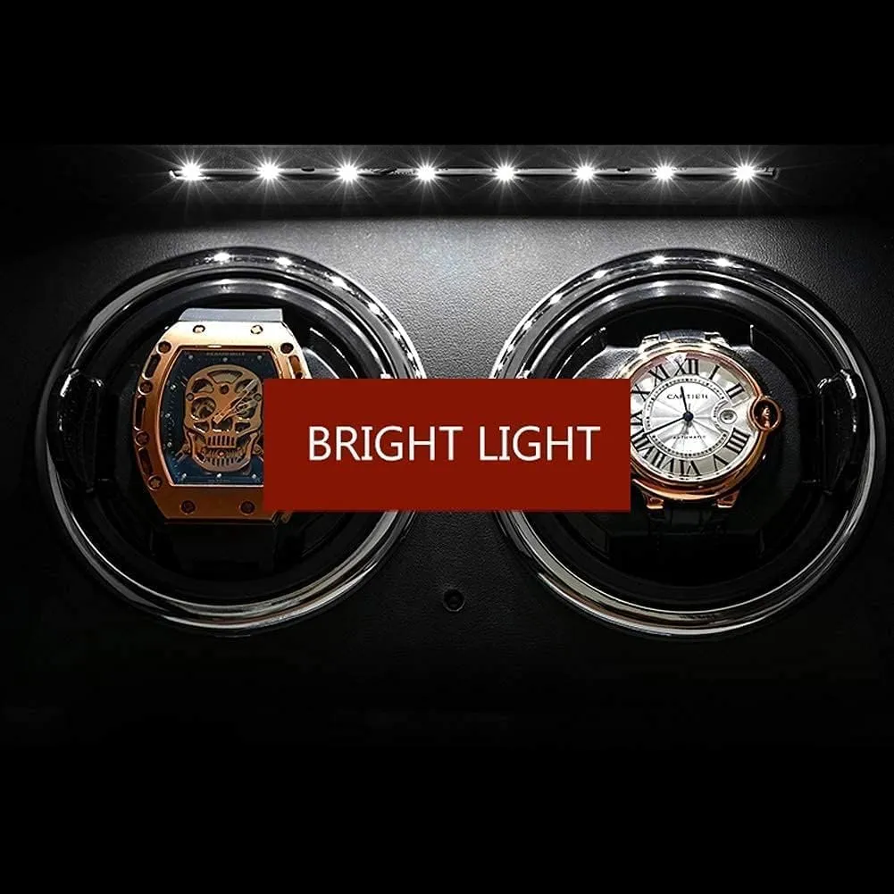 GeRRiT Automatic Watch Winder Box for 6 Watches, Touch LCD Screen and Remote Control,5 Rotation Modes Built-in LED LightHoliday