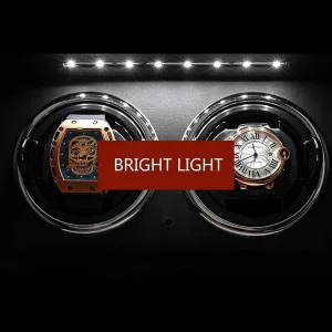 GeRRiT Automatic Watch Winder Box for 6 Watches, Touch LCD Screen and Remote Control,5 Rotation Modes Built-in LED LightHoliday