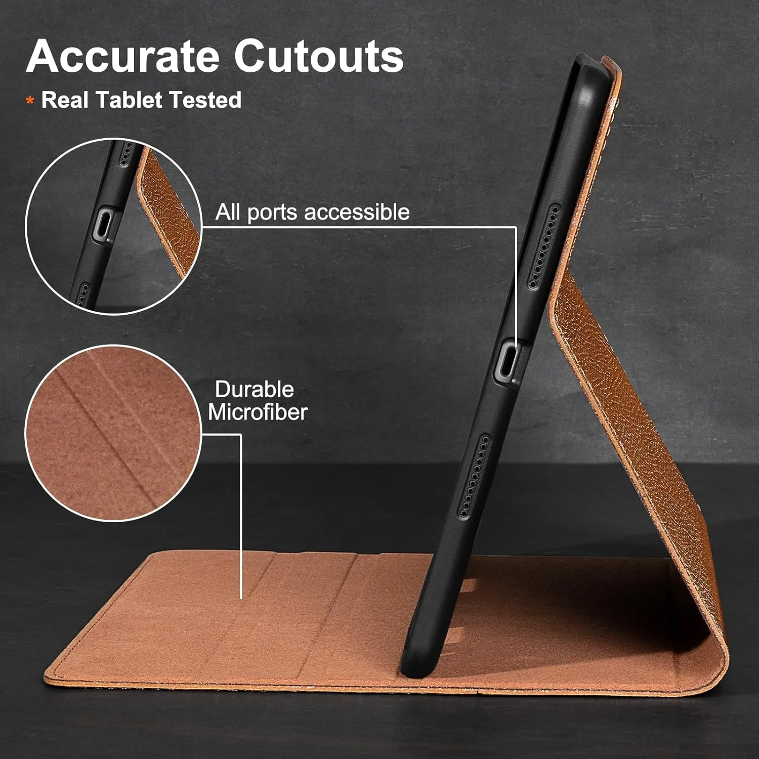 Gexmil Leather Case for iPad air 10.5 Inch (3rd Gen.2019),iPad Pro 10.5 Inch(2017), with Built-in Apple Pencil Holder,Premium Cowhide Folio Cover,Yellow Brown