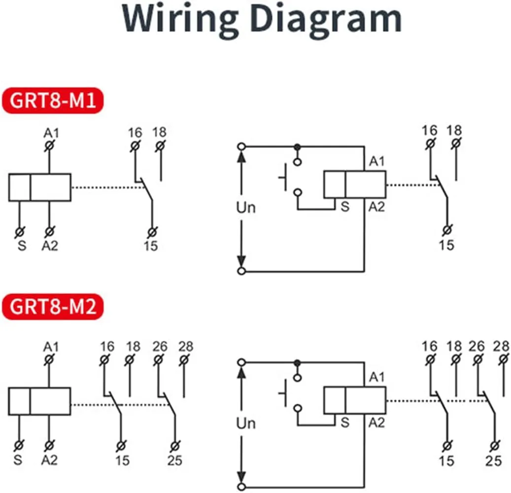 GEYA 16A Multifunction Time Relay 10 Function Choices AC/DC12V-240V 2 Outputs Control Relay(GRT8-M2,AC/DC12V-240V)
