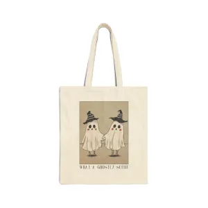 Ghostly Scene Cotton Canvas Tote Bag
