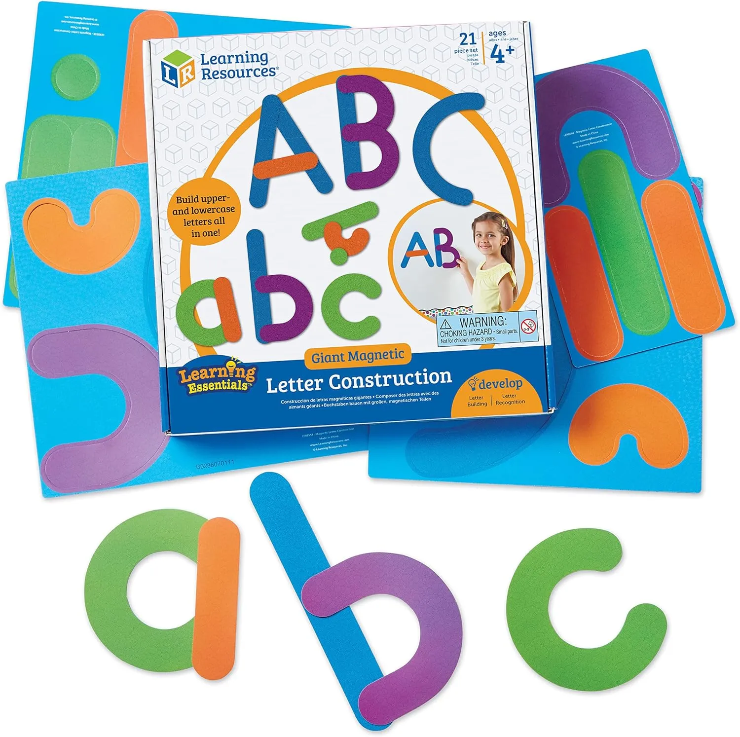 Giant Magnetic Letter Construction, Classroom Accessories, Fine Motor Toy, 21 Pieces, Ages 4 