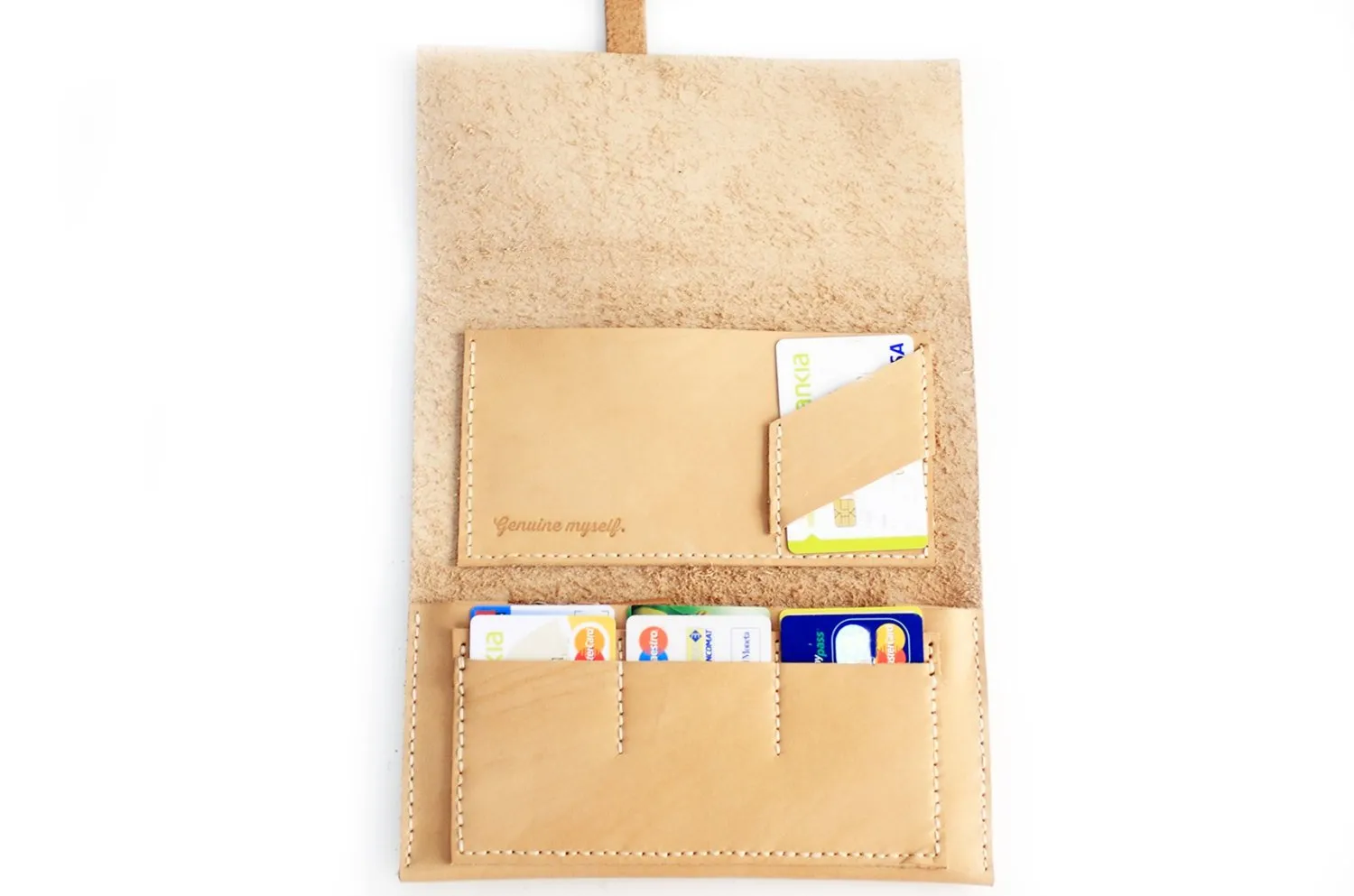 Giulia Leather wallet made of vegetable tanned leather. Customizable with your initials