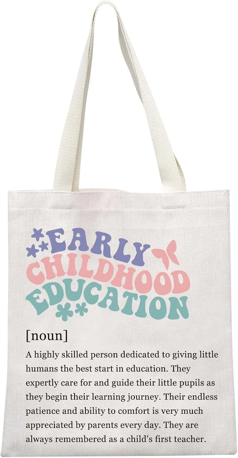 GJTIM Early Childhood Educator Gift Daycare Teacher Special Education Sped Teacher Gift Early Childhood Education Tote Bag