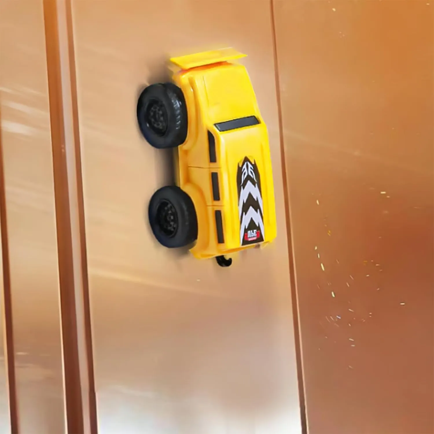 Goal Intent Magnetic Wall Climbing Toy Car, Yearpilrim Car Toy Wall Climbing, Cars That Drive on Walls and Ceiling, Magnetic Levitation Inertia Climbing Wall Toy Car (Yellow)