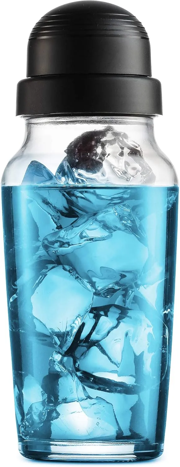 Godinger Cocktail Shaker, Martini Shaker, Italian Made Glass Bar Shaker, 19oz