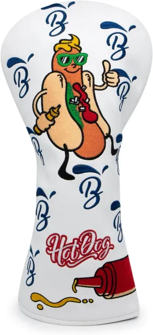 Golf Club Covers, Hot Dog Golf Driver Cover Fariway Wood Headcovers Hybrid Head Covers 3 Wood Headcover Leather Golf Headcover with Number Tag for Scotty Cameron Odyssey Taylormade All Brand