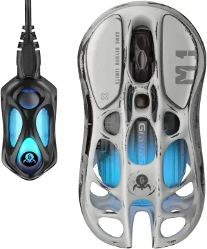 GravaStar Computer Mouse, Mercury M1 Pro Wireless Gaming Mouse with PAW3395DM Sensor, Magnesium Alloy Handcrafted Vintage Finish, 26000 DPI, 5 Programmable Buttons, Outfit with 1K & 4K Dongle