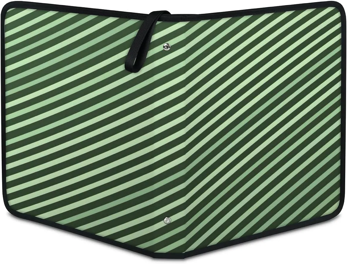 Green Twill 3 Ring Trading Zipper Binder Strap, Trading Card Binder 4 Pocket, 400 Pockets Card Holder with 50 Removable Sleeves for Game Cards