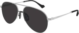 Gucci Grey Aviator Sunglasses GG0742S 001 58