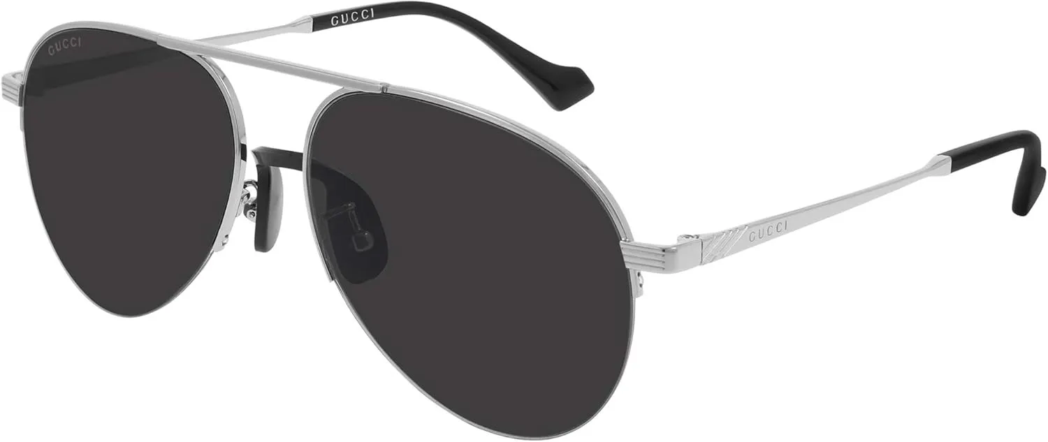 Gucci Grey Aviator Sunglasses GG0742S 001 58