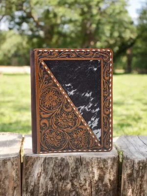 Half Cowhide & Tooled Leather Floral Planner