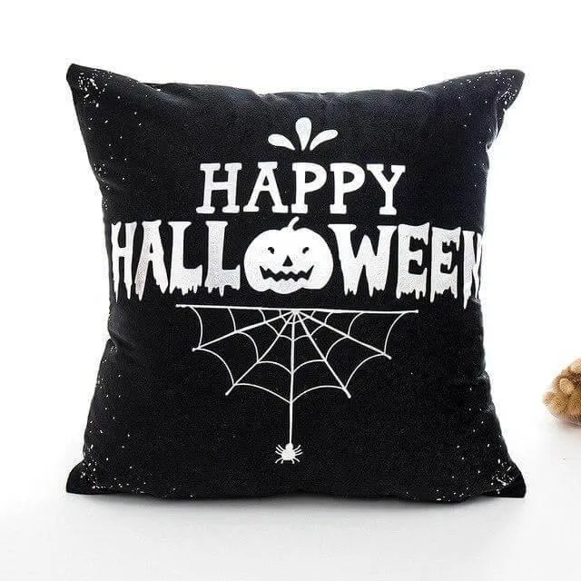 Halloween Pillow Cases - Black and White Spooky Decor